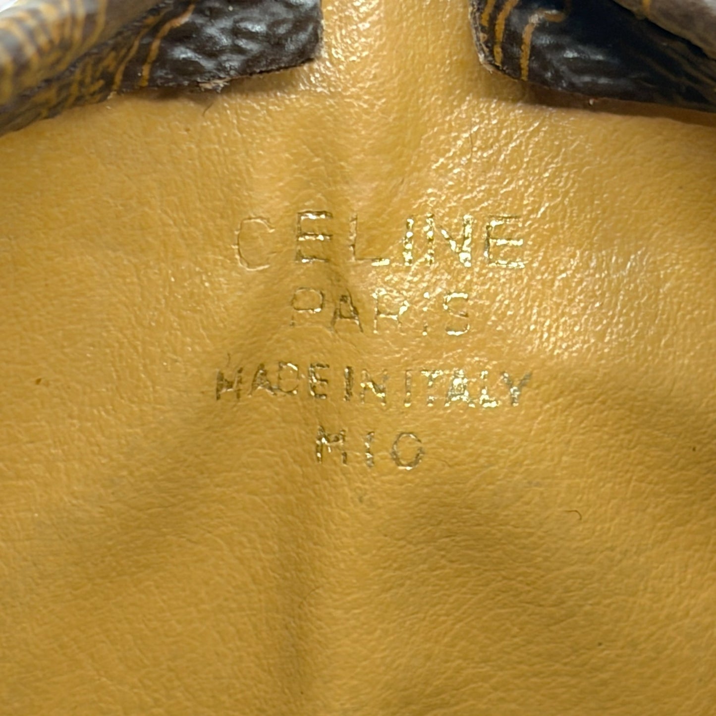 Celine Macadam Vintage Coin Purse Brown with Charm Tassel