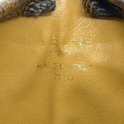Celine Macadam Vintage Coin Purse Brown with Charm Tassel