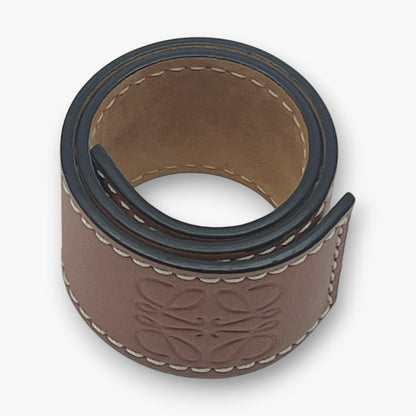 Loewe Anagram Slap Bracelet Small in Brown Leather