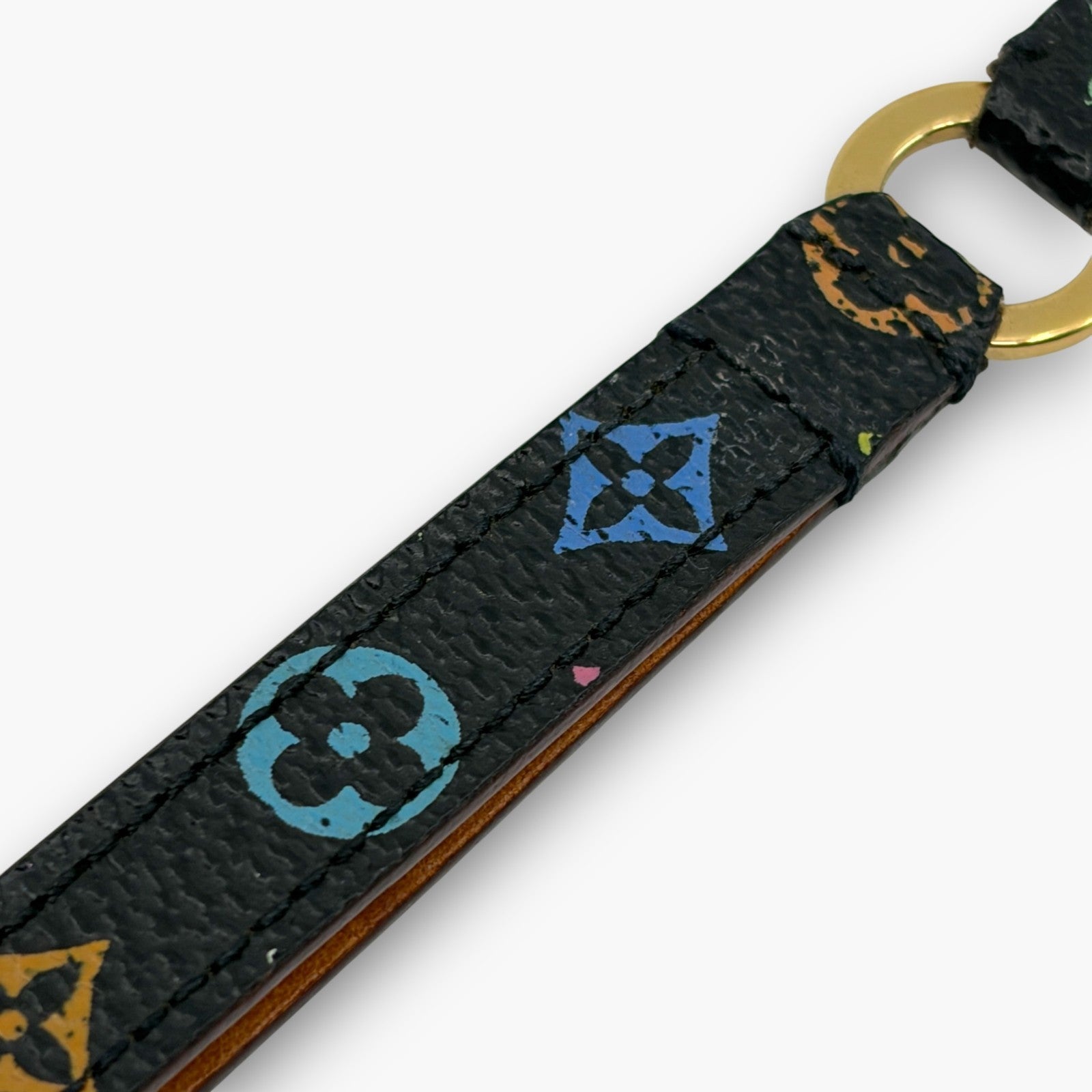 Louis Vuitton Monogram Multicolor Phone Strap Coated Canvas Leather Black M92598
