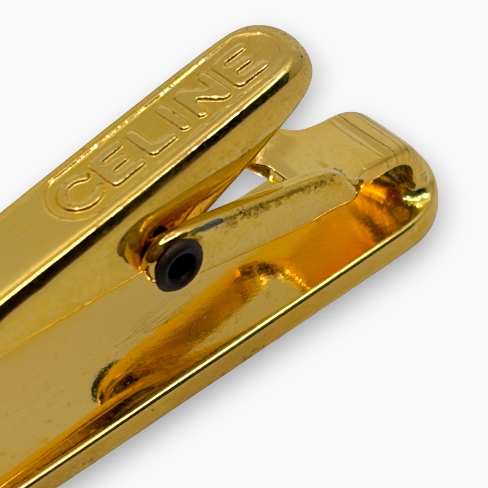 Celine Gold-Tone Logo Tie Clip Bar