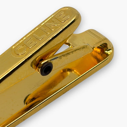 Celine Gold-Tone Logo Tie Clip Bar