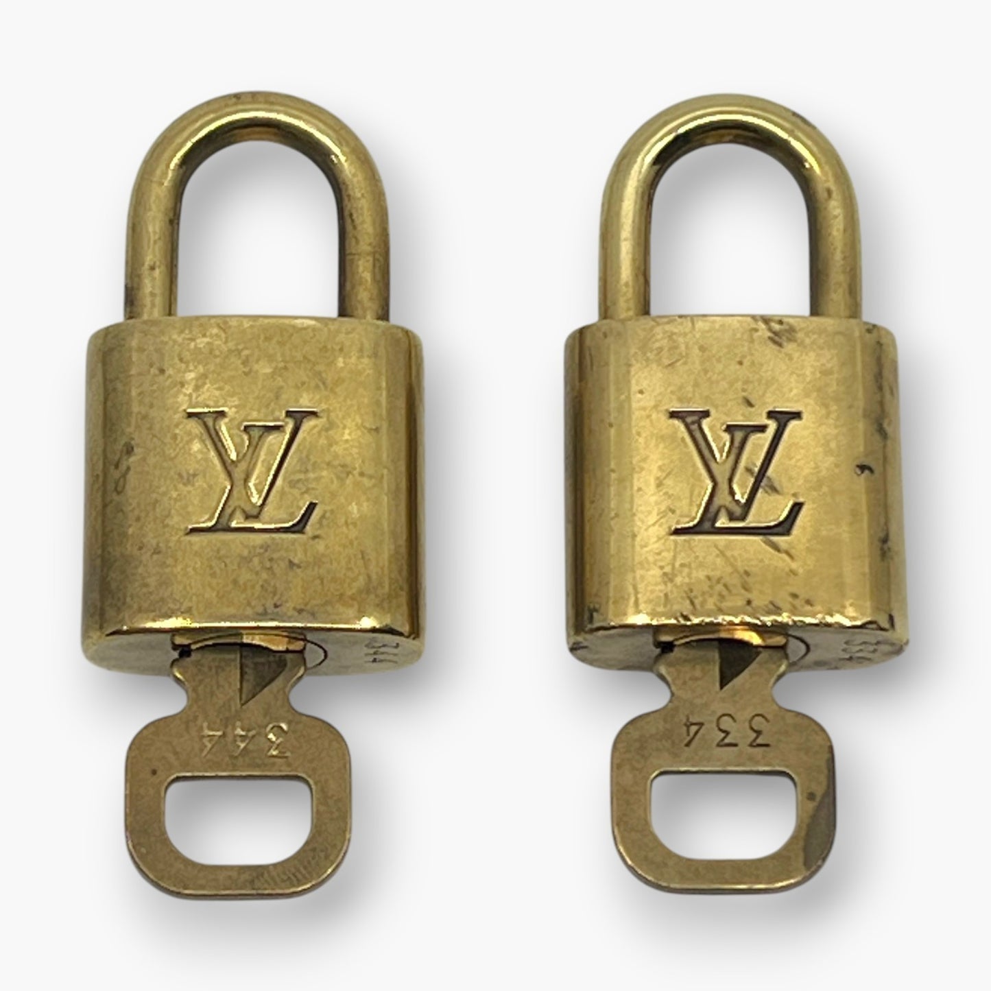 Louis Vuitton Padlock Set of 10 Gold-Tone Brass Locks & Keys pj260605