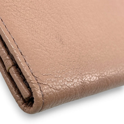 Furla Pink Beige Bifold Leather Card Case Wallet with Logo