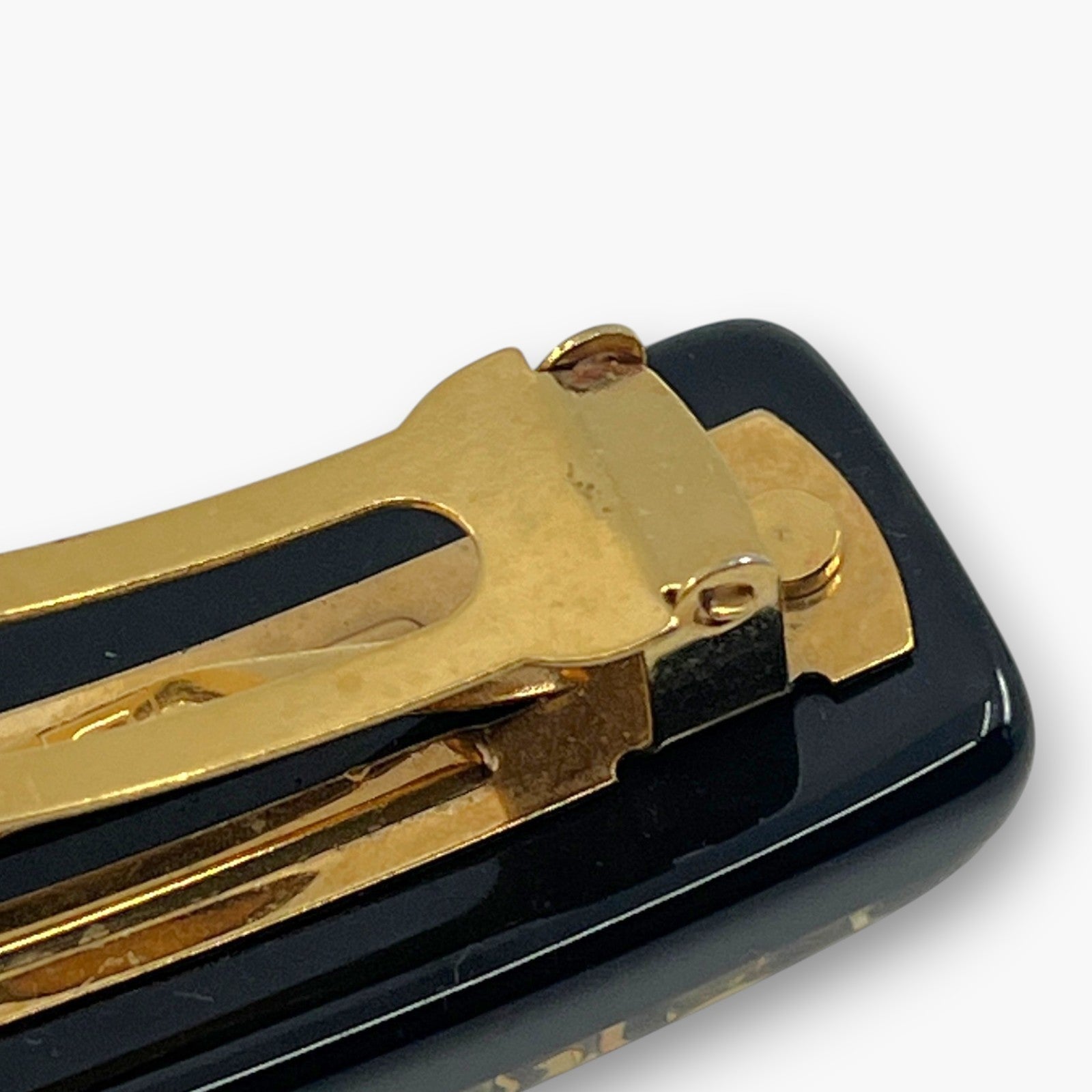 Louis Vuitton Inclusion Barrette Black Resin Monogram Hair Clip