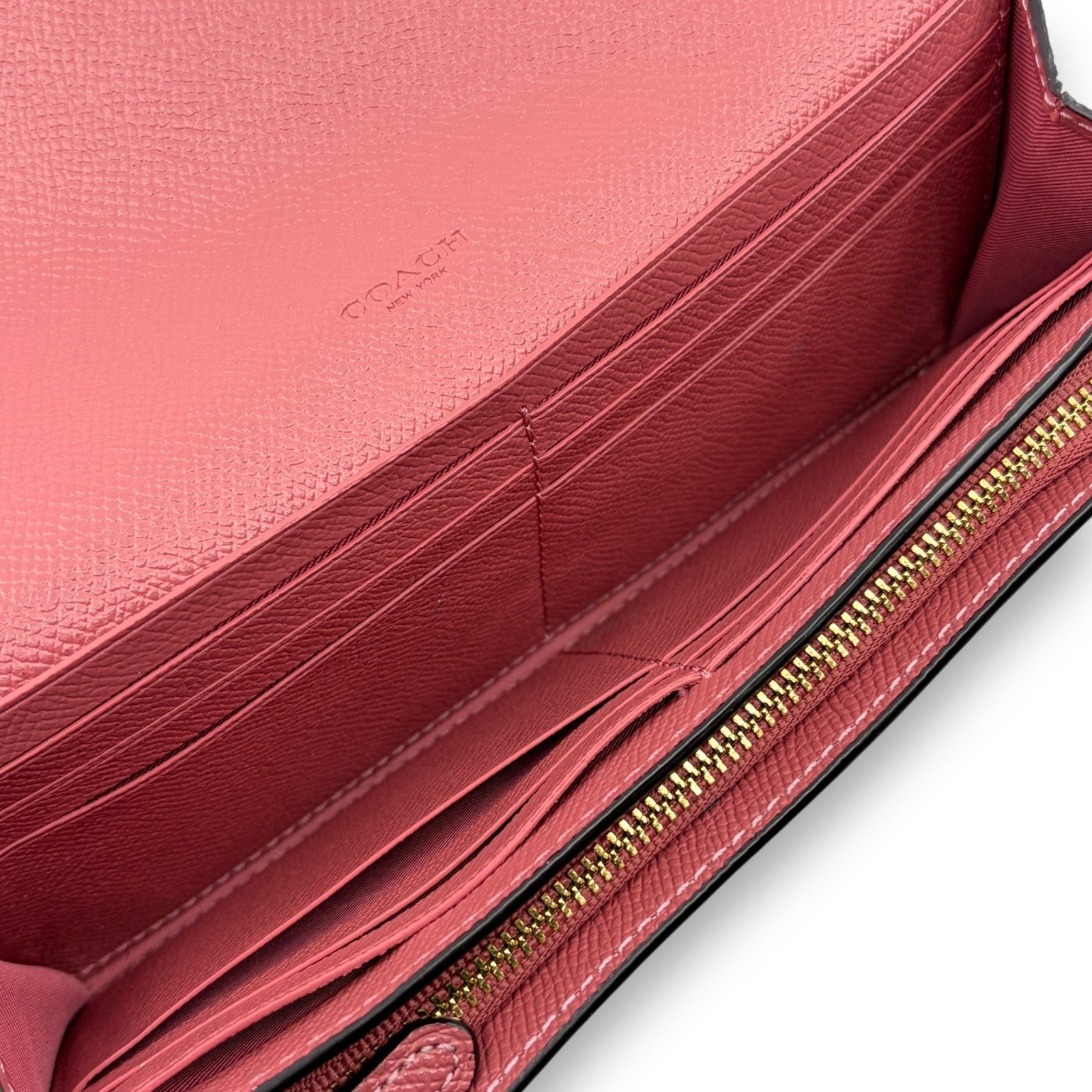 Coach Long Wallet in Pink Leather with Horse and Carriage Logo