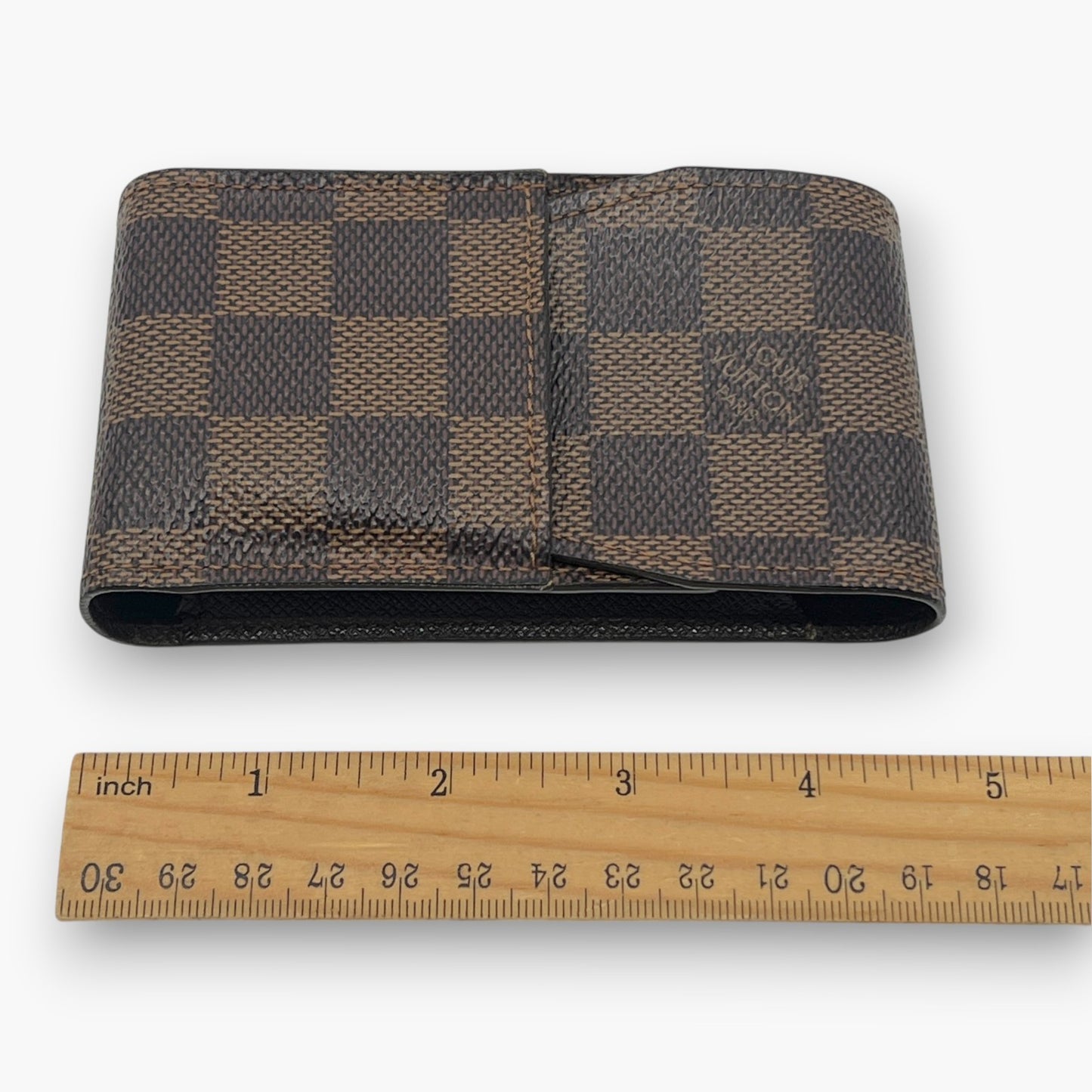 Louis Vuitton Damier Ebene Etui Cigarette Case Brown Canvas Leather