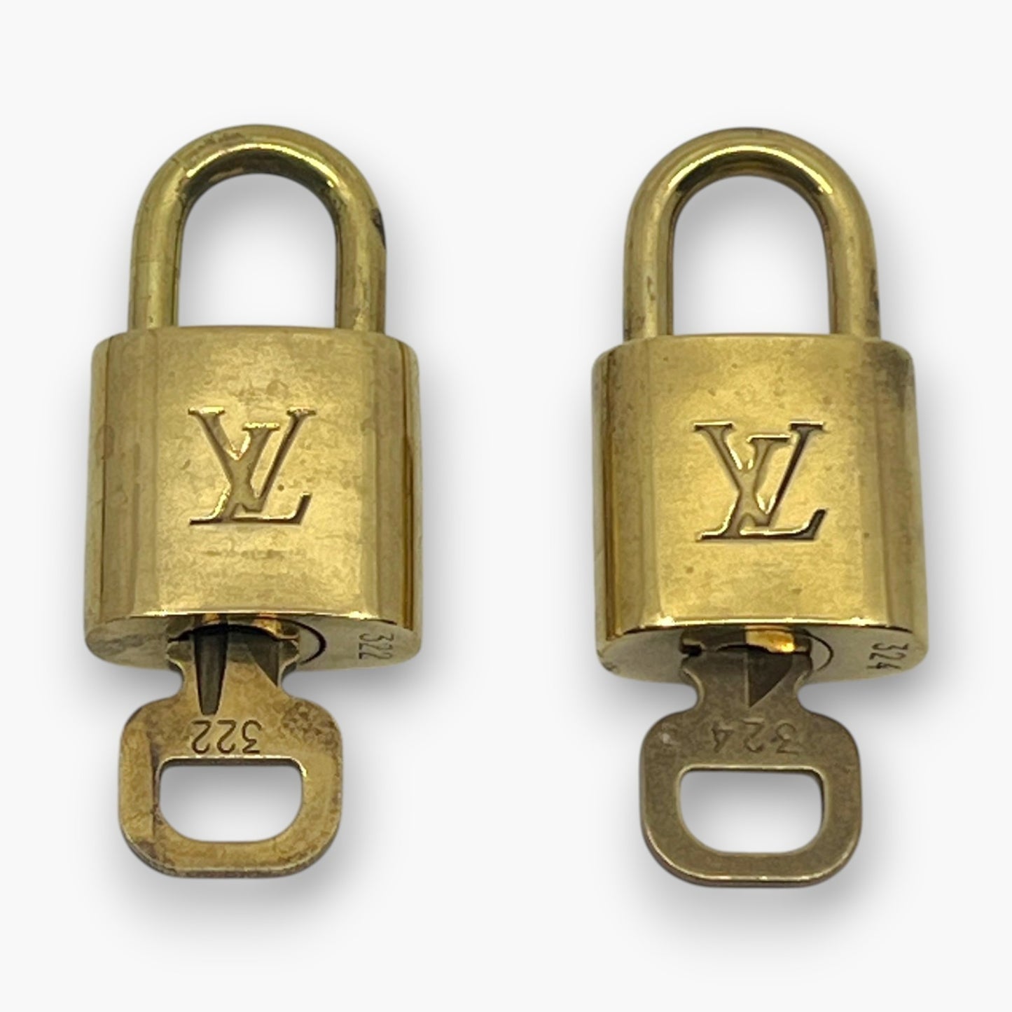 Louis Vuitton Padlock Set of 10 Gold-Tone Brass Locks & Keys pj260604