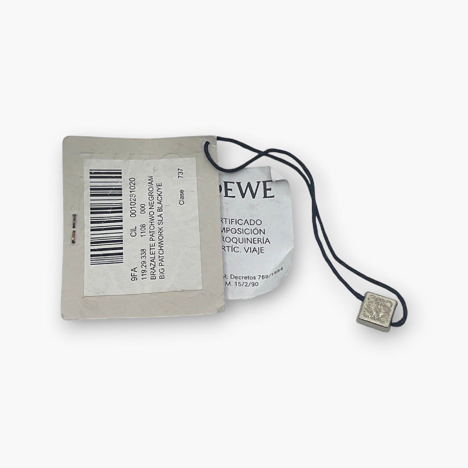 Loewe Anagram Slap Bracelet Black Yellow Leather Bicolor with Dust Bag