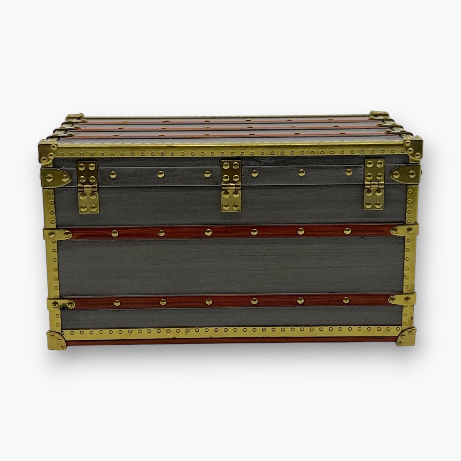 Louis Vuitton Mini Malle Zinc Trunk Paperweight Jewelry Box w/ Box Authentic