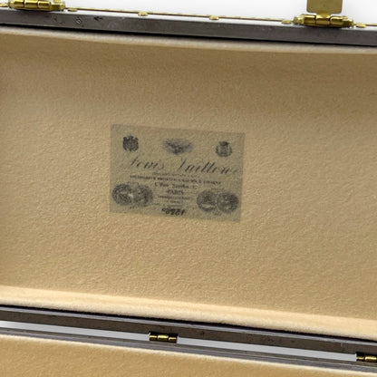 Louis Vuitton Mini Malle Zinc Trunk Paperweight Jewelry Box w/ Box Authentic