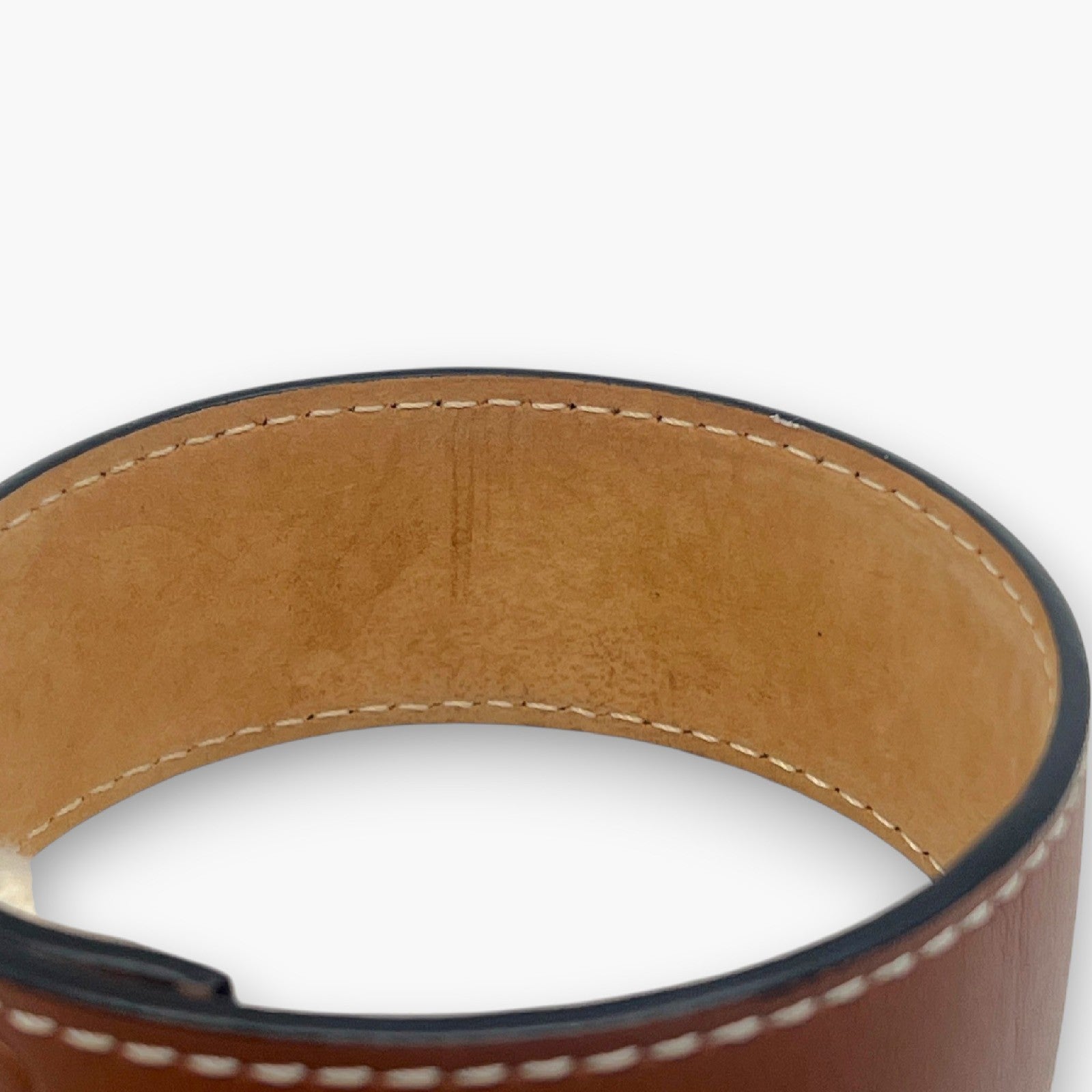 Loewe Anagram Slap Bracelet Small in Brown Leather