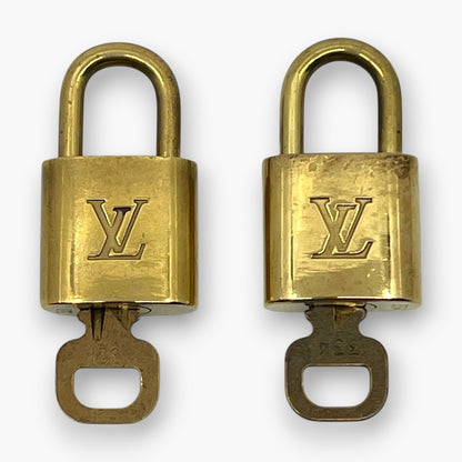 Louis Vuitton Padlock Set of 10 Gold-Tone Brass Locks & Keys pj260606