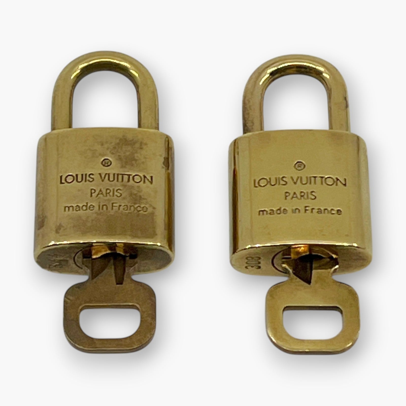 Louis Vuitton Padlock Set of 10 Gold-Tone Brass Locks & Keys pj260602