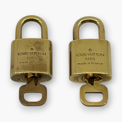 Louis Vuitton Padlock Set of 10 Gold-Tone Brass Locks & Keys pj260602