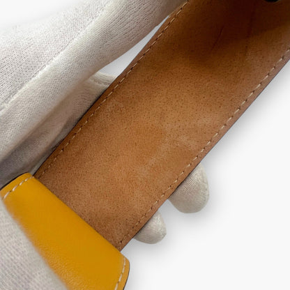 Loewe Anagram Slap Bracelet Black Yellow Leather Bicolor with Dust Bag