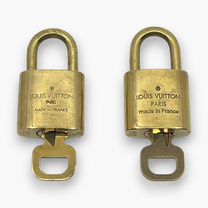 Louis Vuitton Padlock Set of 10 Gold-Tone Brass Locks & Keys pj260604