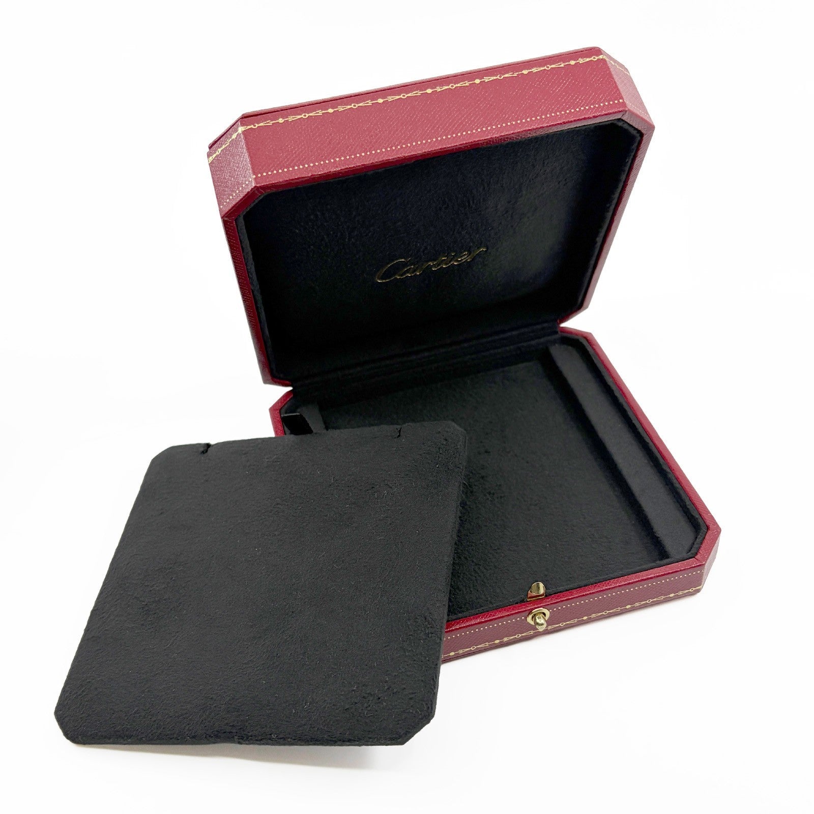 Cartier Jewelry Box Empty Case 2 Piece Set with Outer Boxes Red