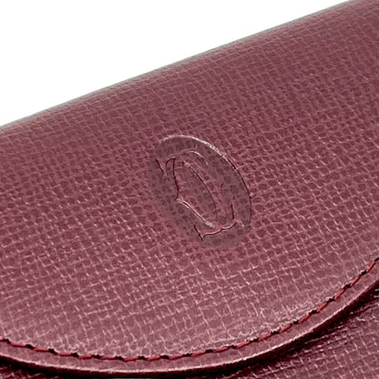 Must de Cartier Burgundy Leather Coin Purse w/ Box Cloth Certificate