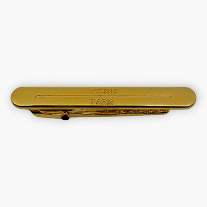 Celine Gold-Tone Logo Tie Clip Bar