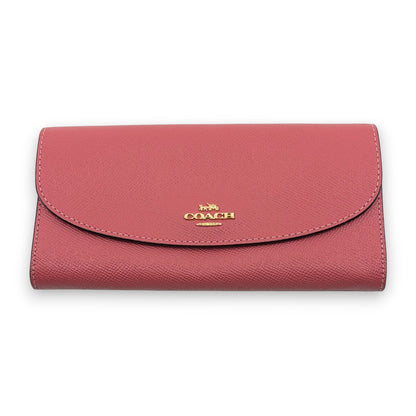 Coach Long Wallet in Pink Leather with Horse and Carriage Logo