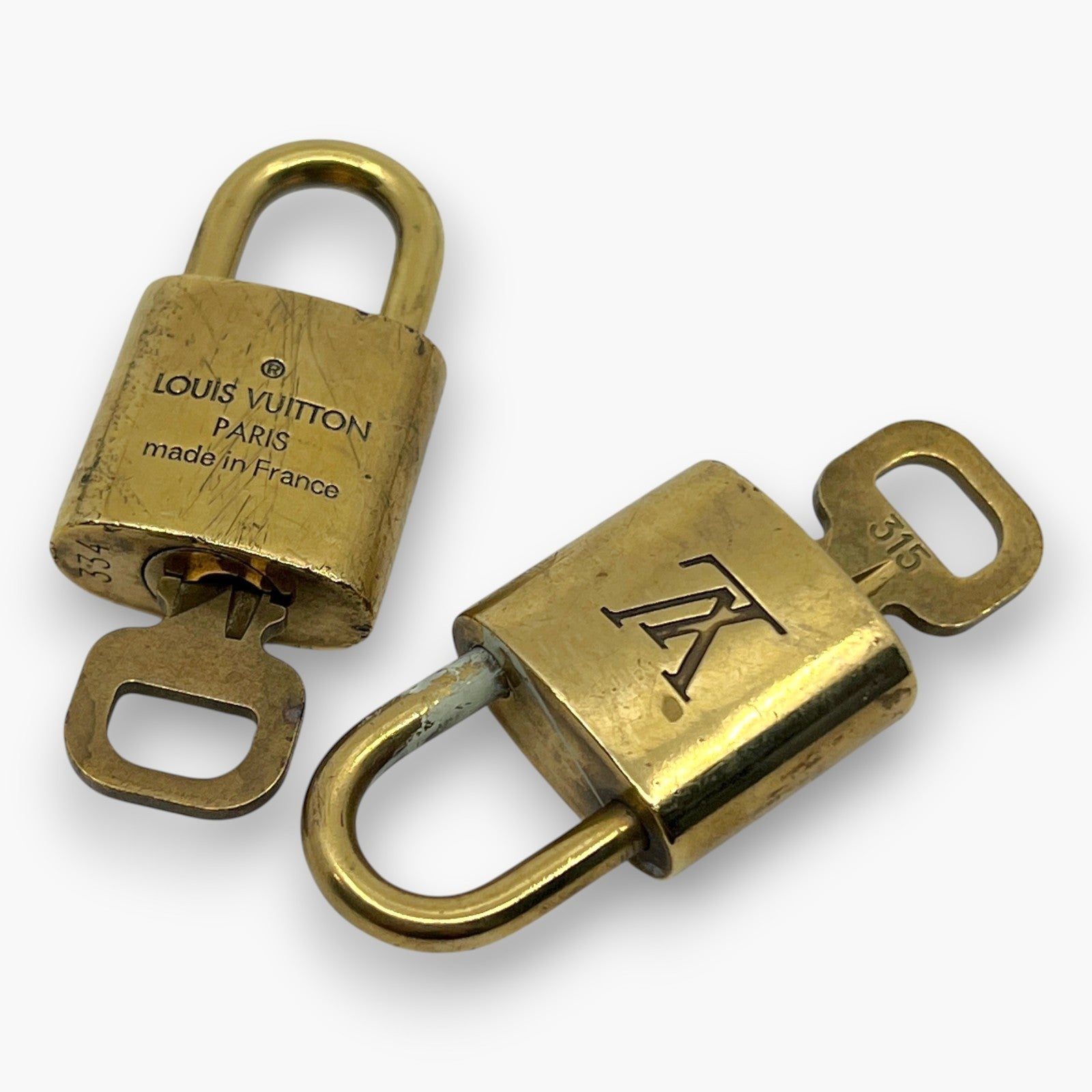 Louis Vuitton Padlock Set of 10 Gold-Tone Brass Locks & Keys pj260605