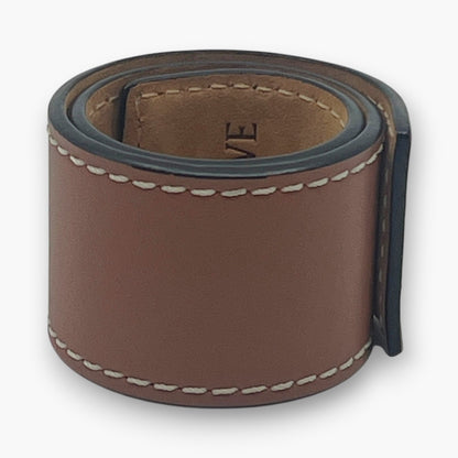 Loewe Anagram Slap Bracelet Small in Brown Leather