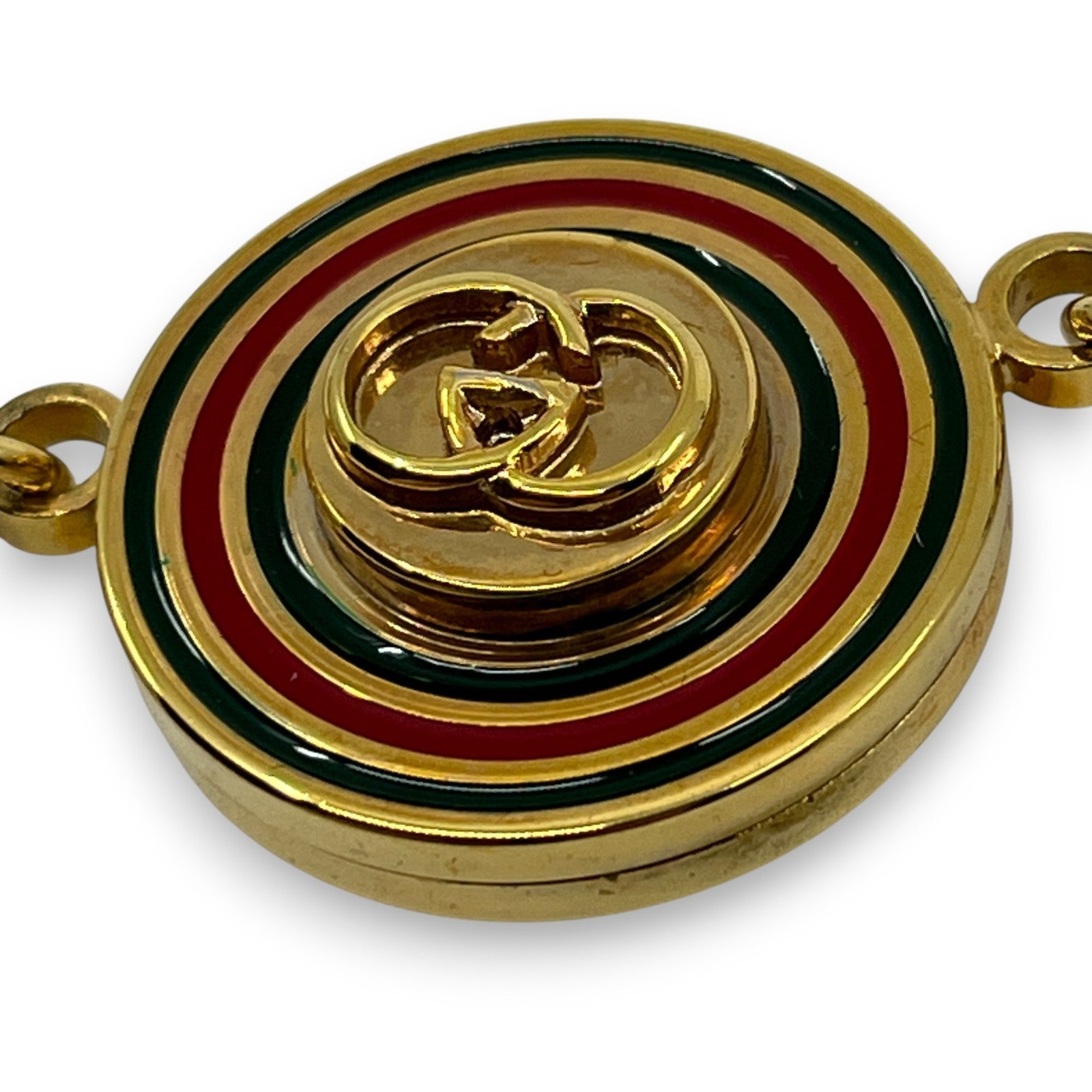 Gucci Gold-Tone Key Holder with Interlocking G & Web Stripe Design w/ Box