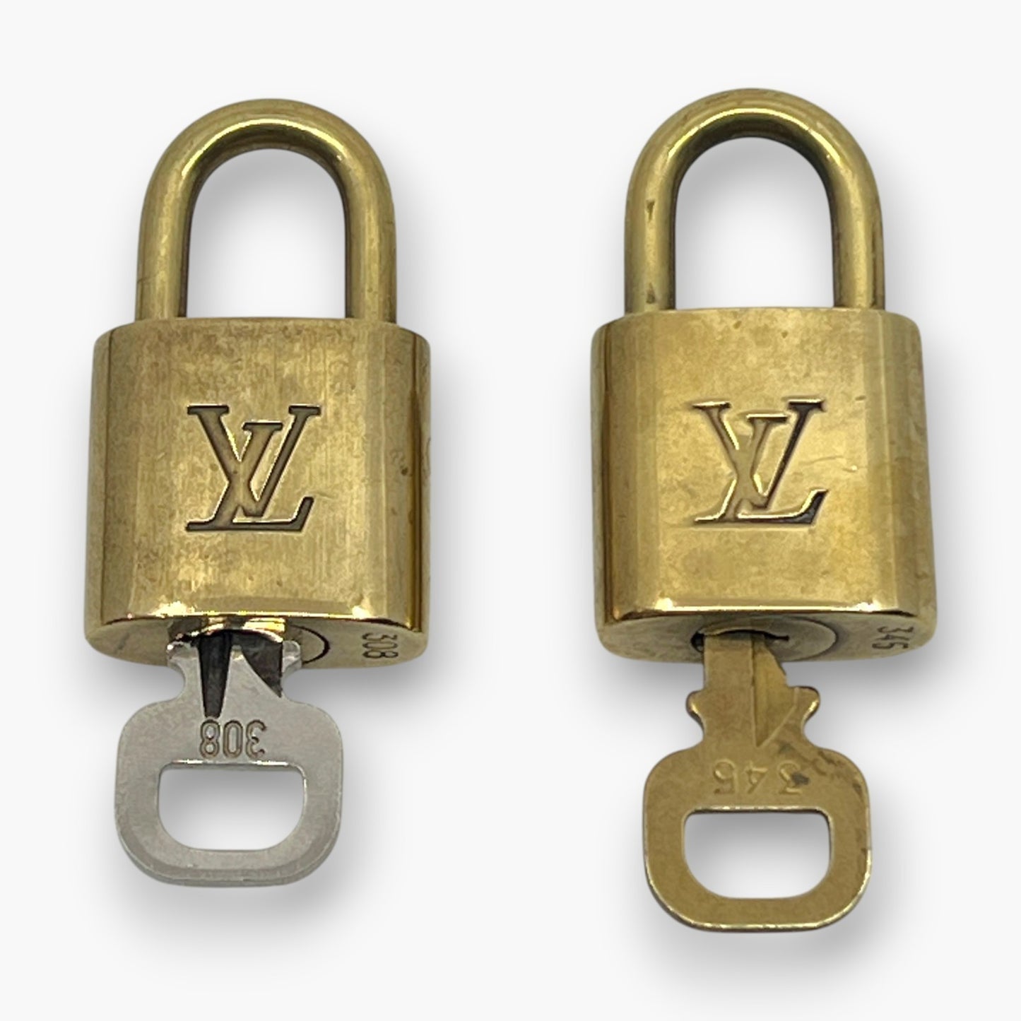 Louis Vuitton Padlock Set of 10 Gold-Tone Brass Locks & Keys pj260605
