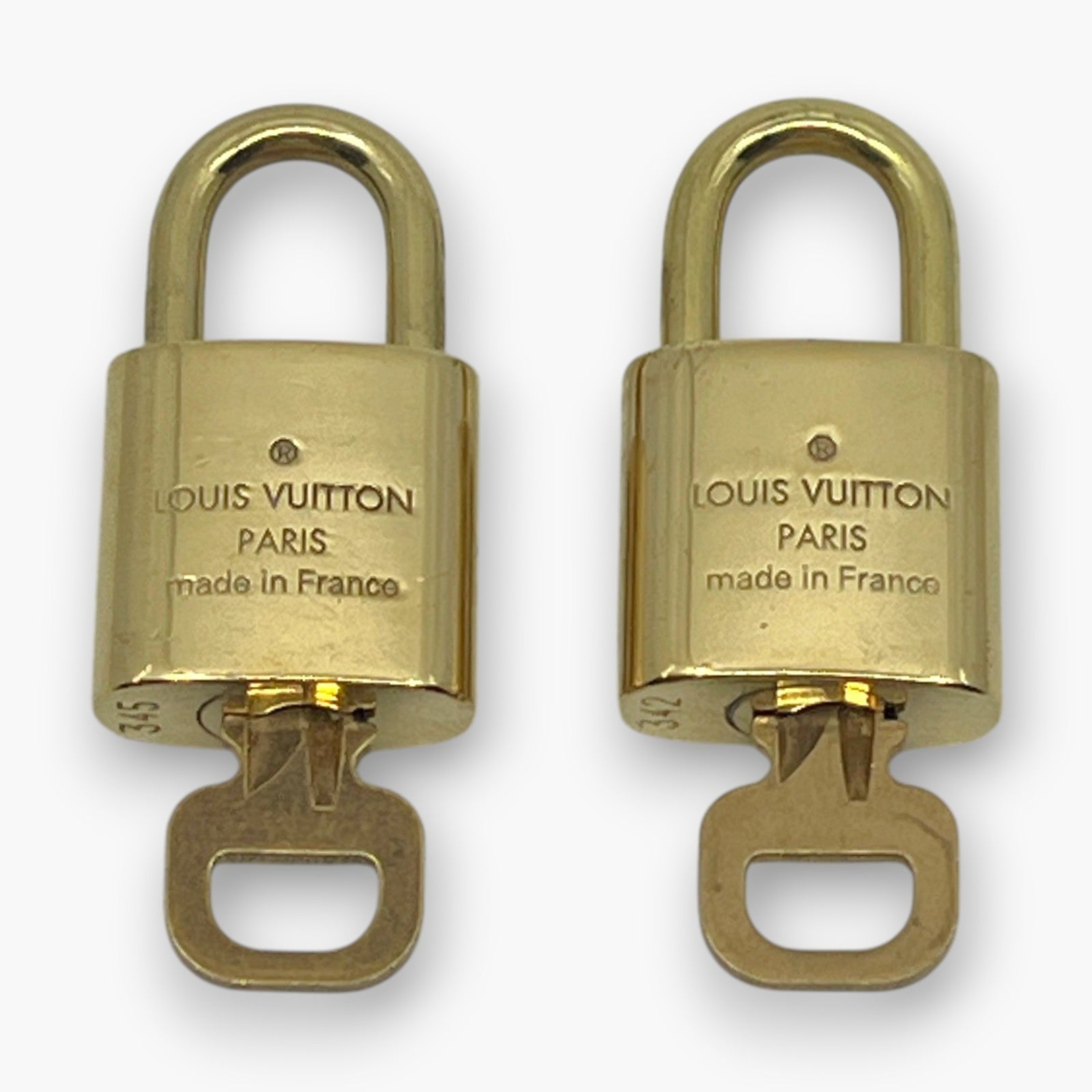 Louis Vuitton Padlock Lock with Key Brass Gold Set of 10 Bag Accessory