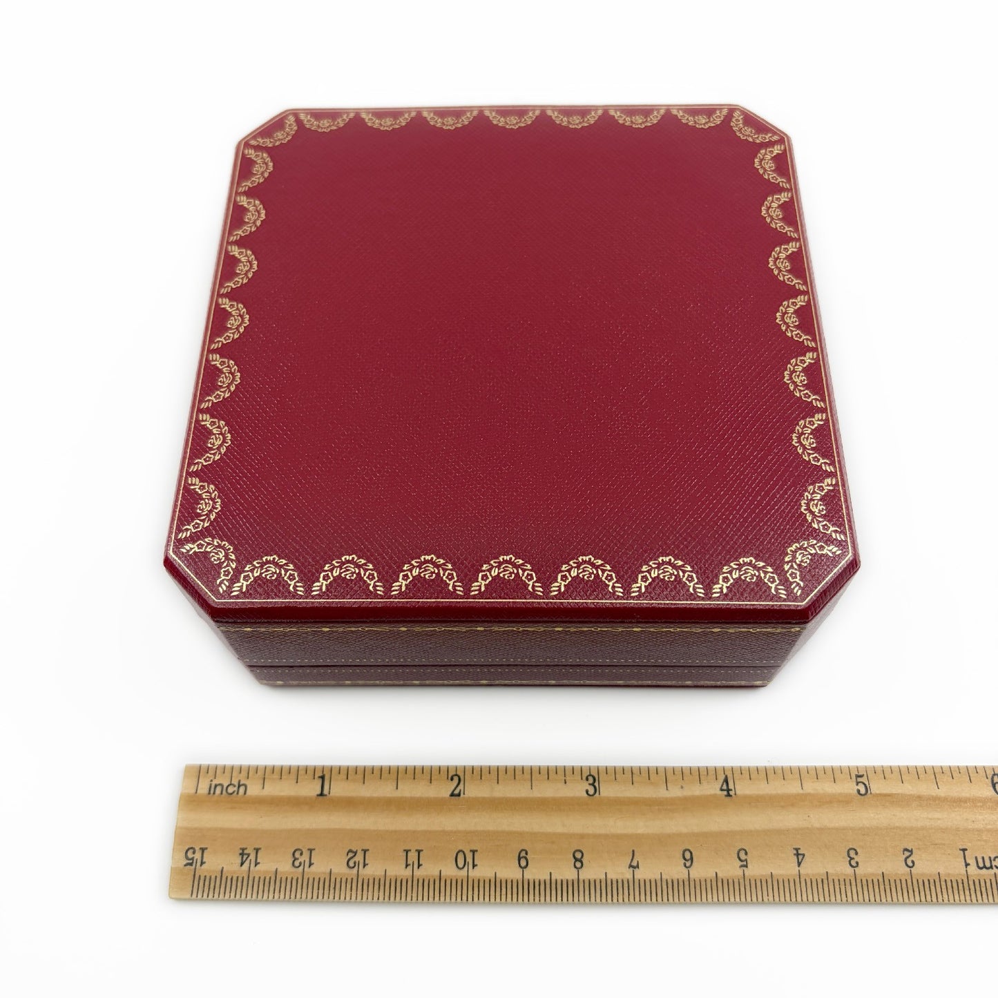 Cartier Jewelry Box Empty Case 2 Piece Set with Outer Boxes Red