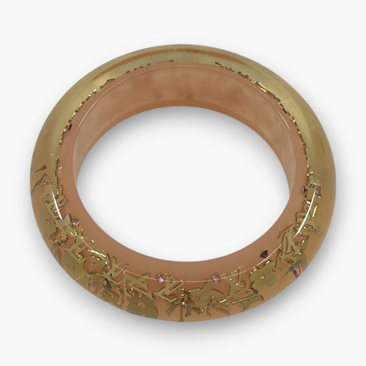 Louis Vuitton Inclusion GM Bangle Bracelet Monogram Pink Gold Tone Authentic