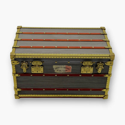 Louis Vuitton Mini Malle Zinc Trunk Paperweight Jewelry Box w/ Box Authentic