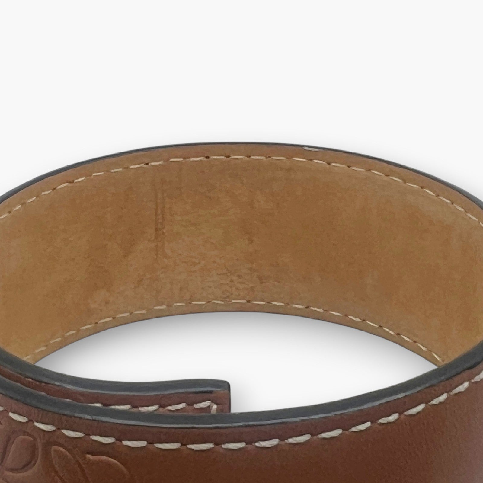 Loewe Anagram Slap Bracelet Small in Brown Leather