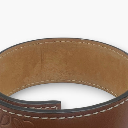 Loewe Anagram Slap Bracelet Small in Brown Leather