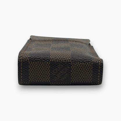 Louis Vuitton Damier Ebene Etui Cigarette Case Brown Canvas Leather