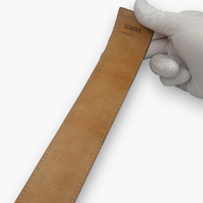 Loewe Anagram Slap Bracelet Black Yellow Leather Bicolor with Dust Bag