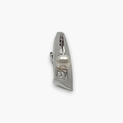 Mikimoto Ginza Tokyo Pearl Tie Clip Silver with Box