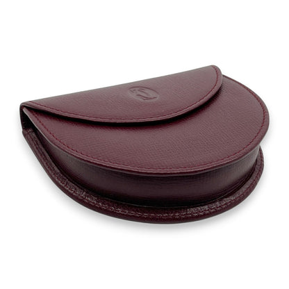 Must de Cartier Burgundy Leather Coin Purse w/ Box Cloth Certificate