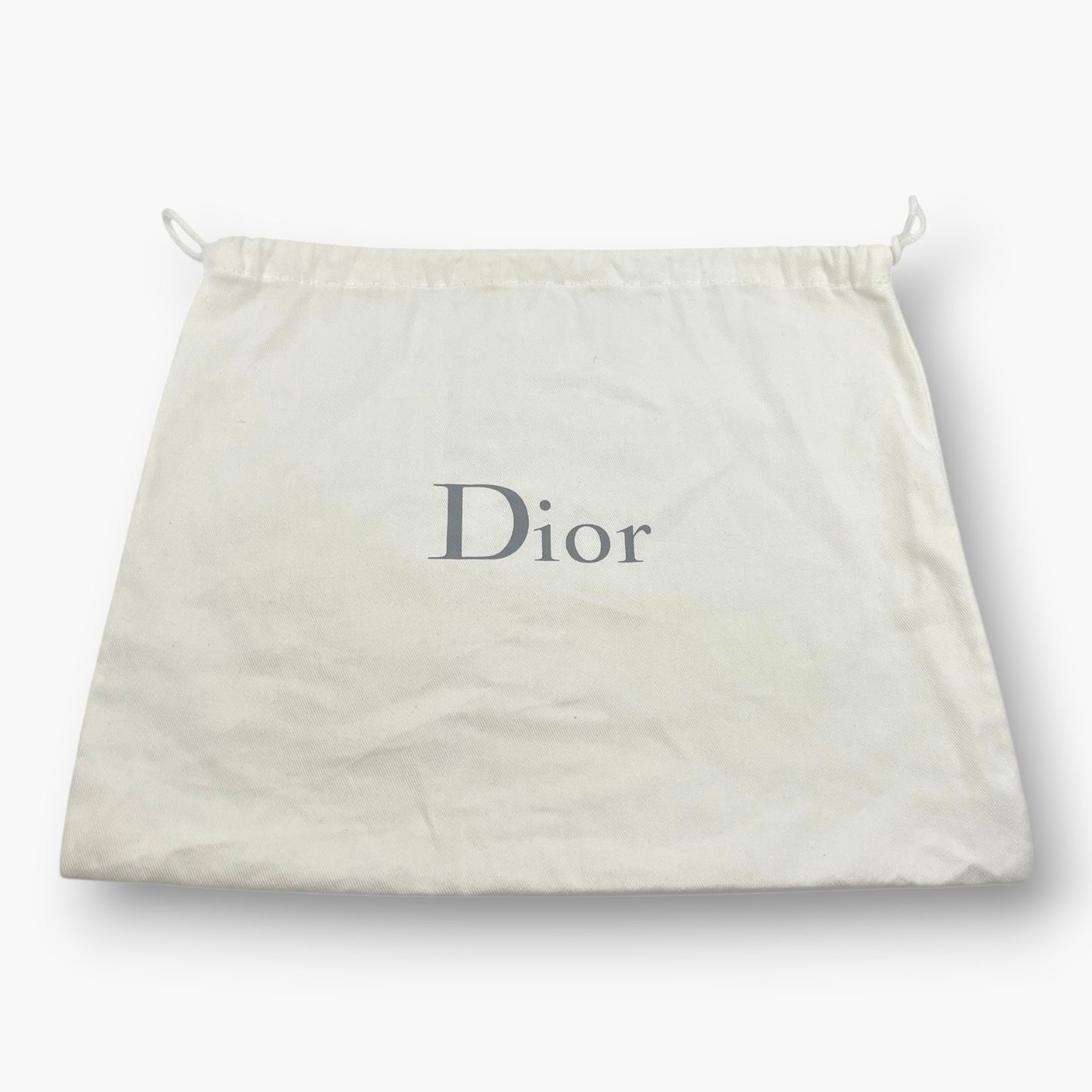 Christian Dior Embroidery Adjustable Shoulder Strap Black Beige w/ Dust Bag