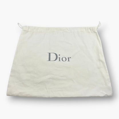 Christian Dior Embroidery Adjustable Shoulder Strap Black Beige w/ Dust Bag