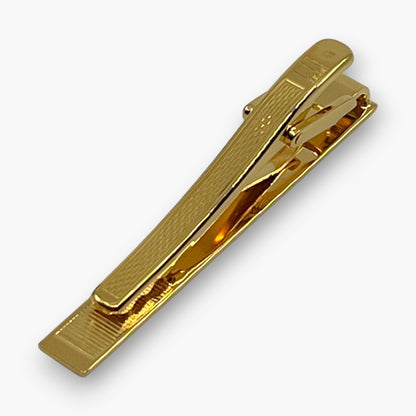 Dunhill Vintage Tie Clip Pin Two-Tone Gold Silver Design with Original Box