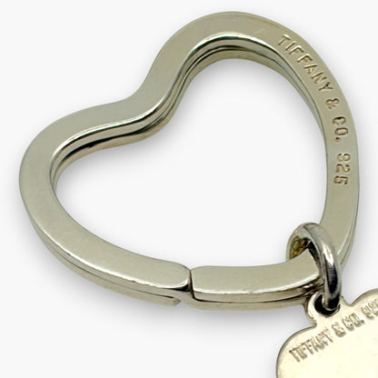 Tiffany & Co. Sterling Silver 925 Heart Key Ring Charm