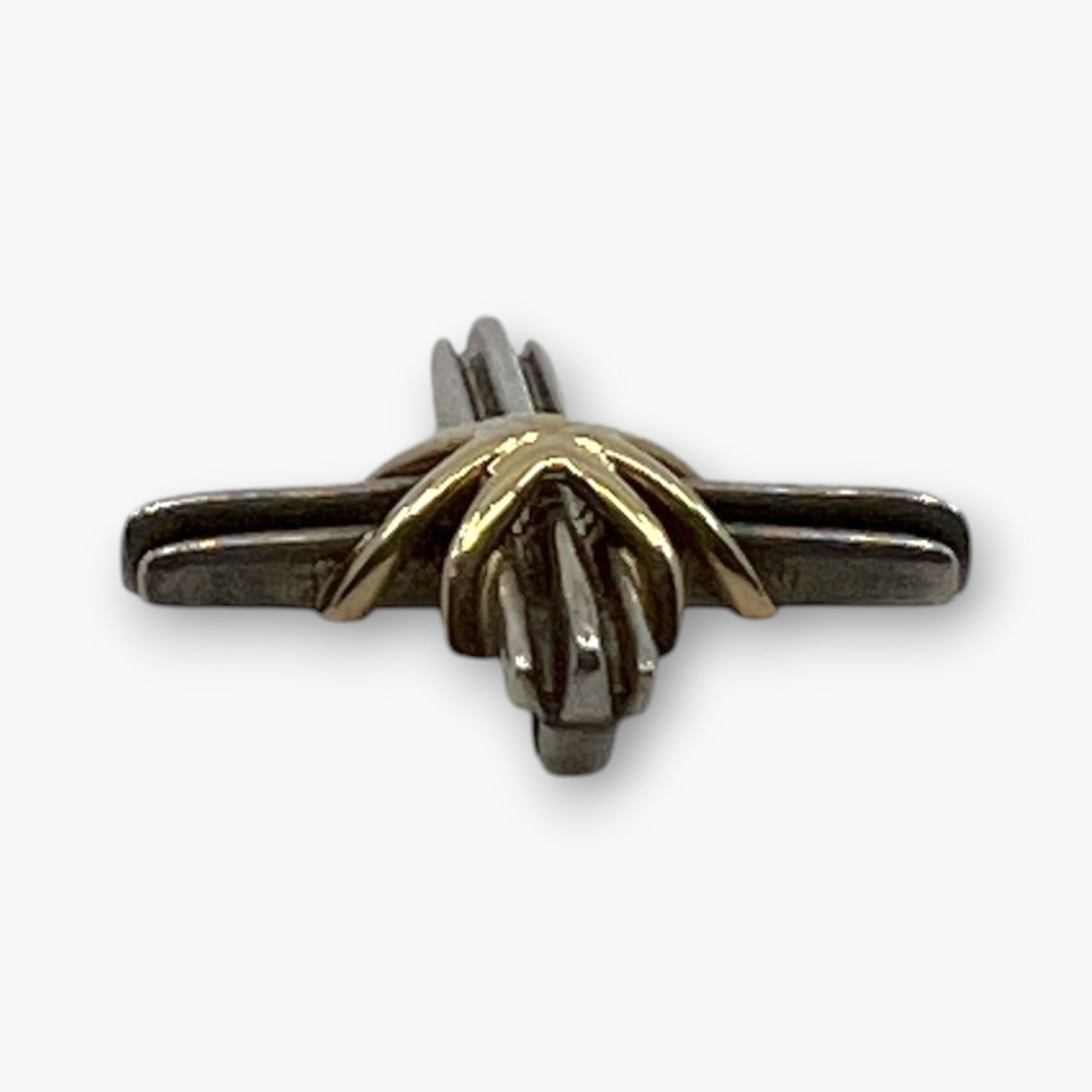Tiffany & Co. Signature Cross Pendant Top Sterling Silver 925 18K Gold