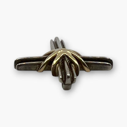 Tiffany & Co. Signature Cross Pendant Top Sterling Silver 925 18K Gold