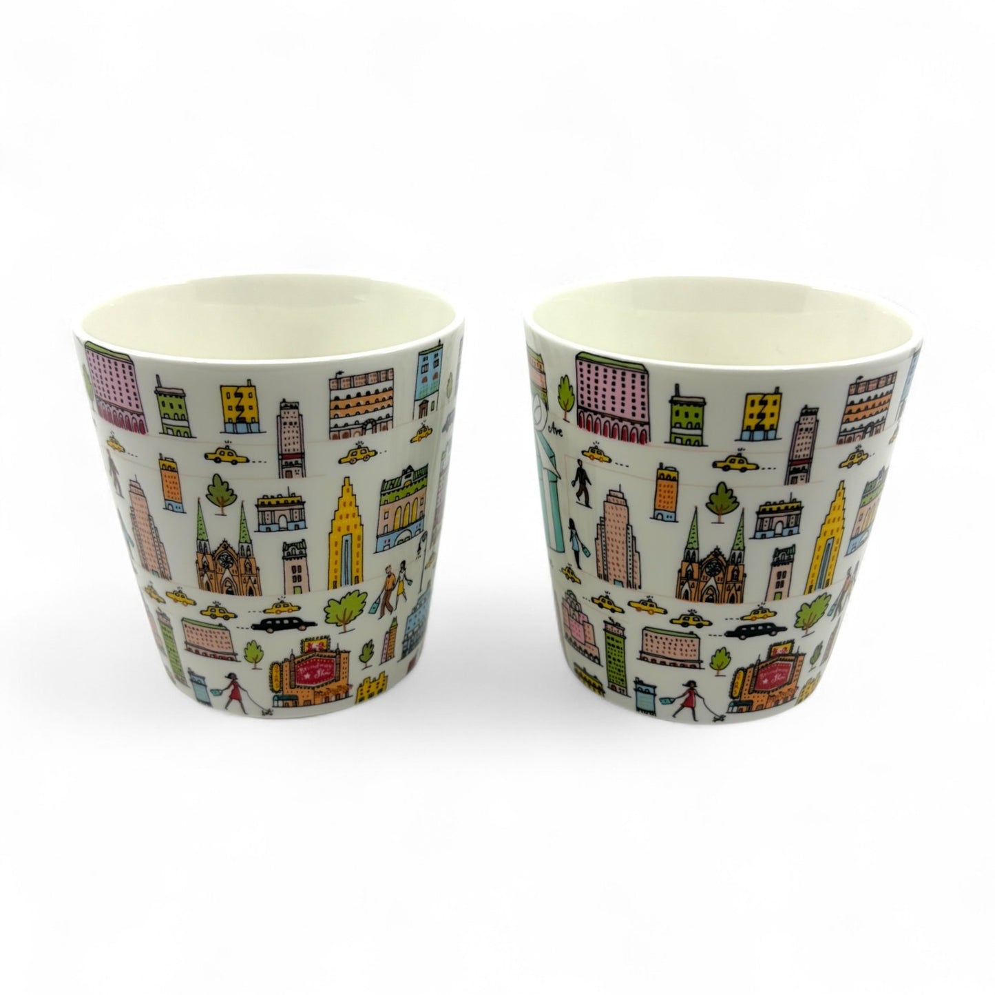 Tiffany & Co. 5th Avenue Bone China Mug 2 Cups Pair Set in NYC Design w/ Box