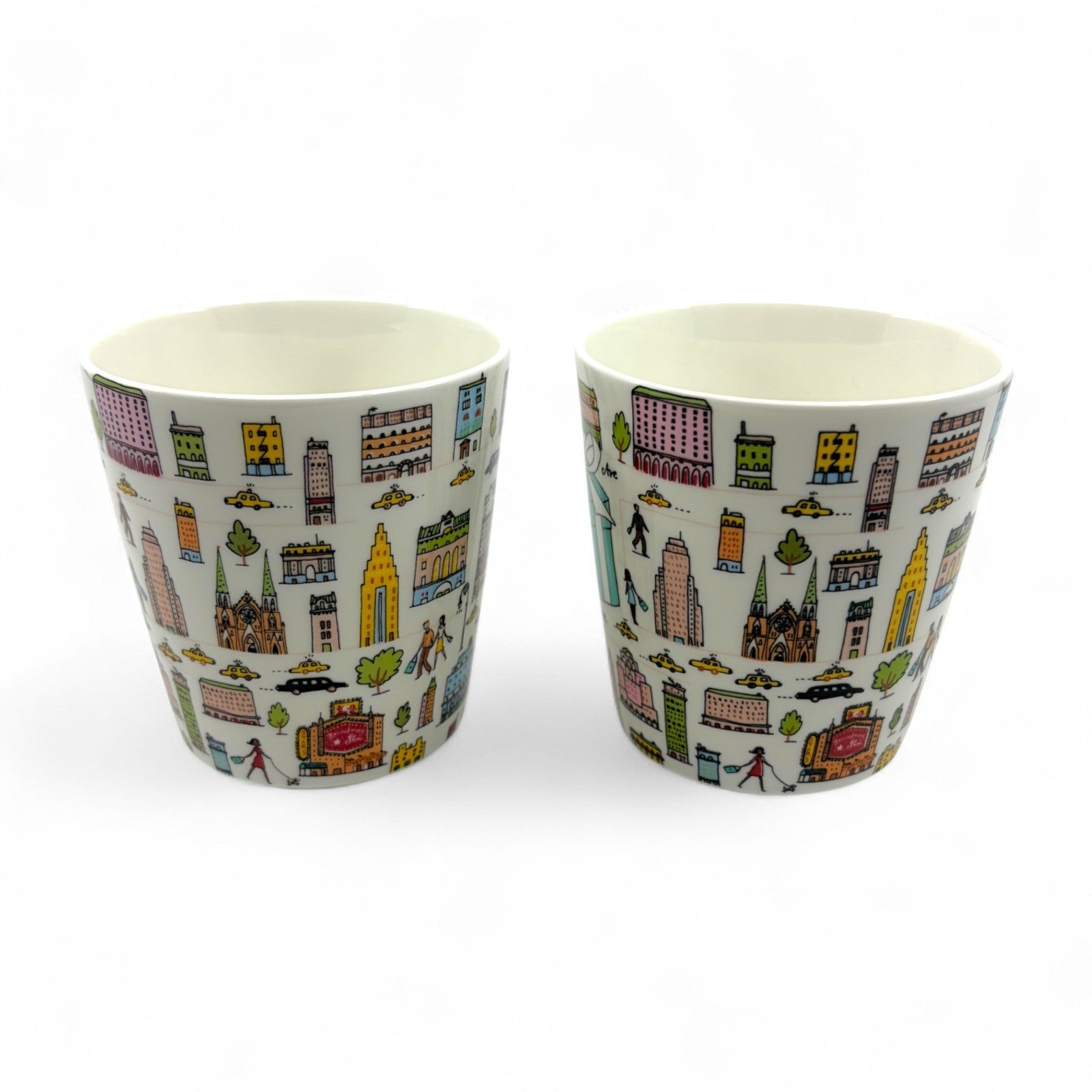 Tiffany & Co. 5th Avenue Bone China Mug 2 Cups Pair Set in NYC Design w/ Box