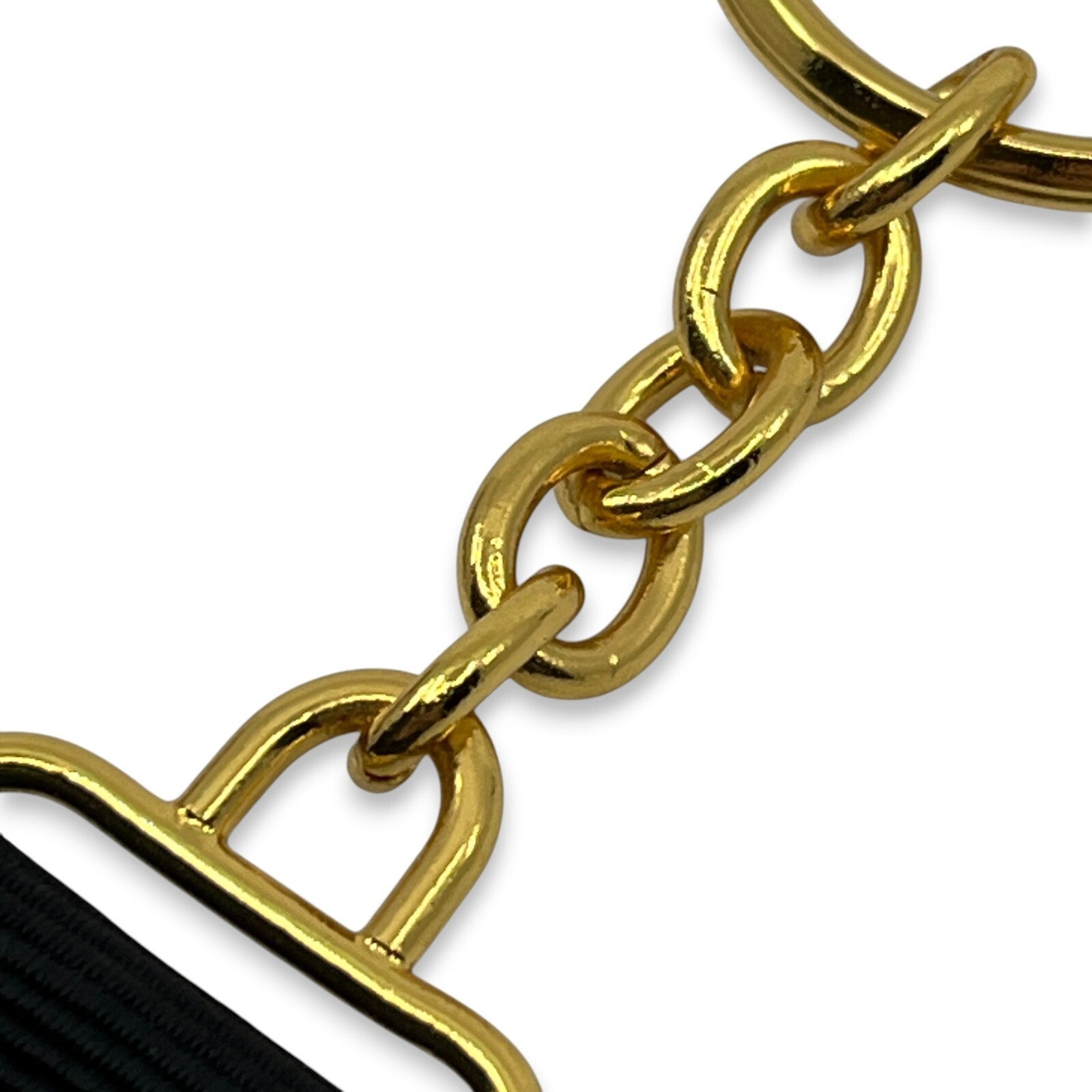 Salvatore Ferragamo Vara Black Gold Ribbon Keychain Charm Key ring with Box