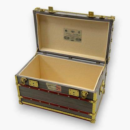 Louis Vuitton Mini Malle Zinc Trunk Paperweight Jewelry Box w/ Box Authentic