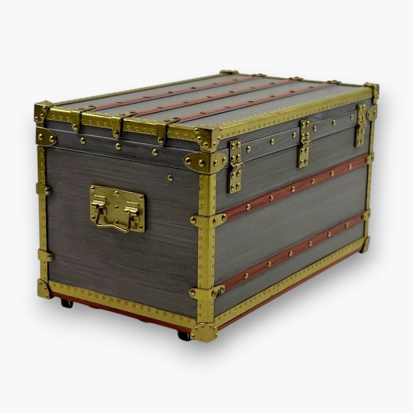 Louis Vuitton Mini Malle Zinc Trunk Paperweight Jewelry Box w/ Box Authentic